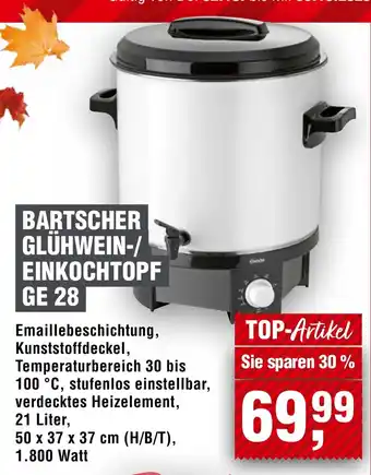 Handelshof Bartscher glühwein-/ einkochtopf ge 28 Angebot