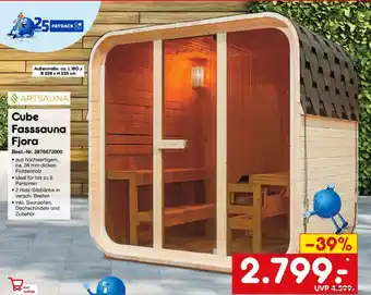 Netto Marken-Discount ARTSAUNA Cube Fasssauna Fjora Angebot