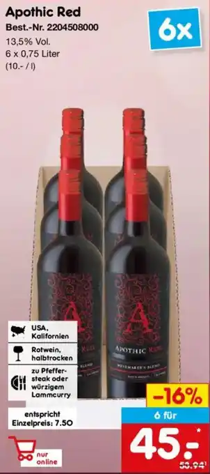 Netto Marken-Discount Apothic Red Angebot