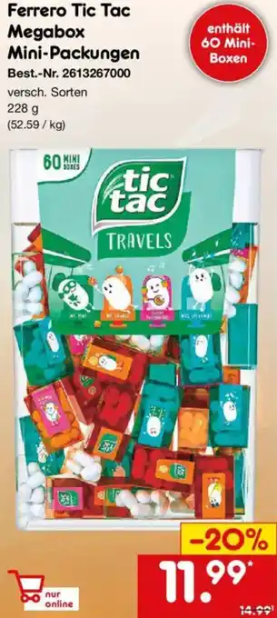 Netto Marken-Discount Ferrero Tic Tac Megabox Mini-Packungen Angebot