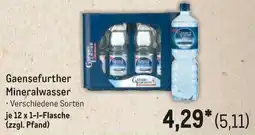 METRO Gaensefurther Mineralwasser Angebot