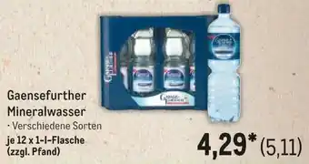 METRO Gaensefurther Mineralwasser Angebot
