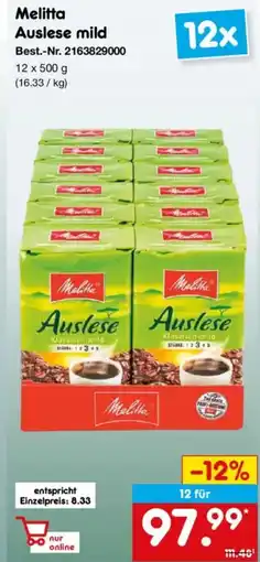 Netto Marken-Discount Melitta Auslese mild Angebot