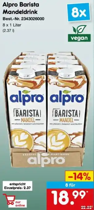 Netto Marken-Discount Alpro Barista Mandeldrink Angebot