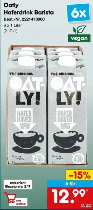 Netto Marken-Discount Oatly Haferdrink Barista Angebot