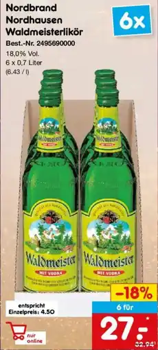 Netto Marken-Discount Nordbrand Nordhausen Waldmeisterlikör Angebot