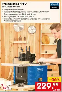 Netto Marken-Discount Scheppach Fräsmaschine HF60 Angebot