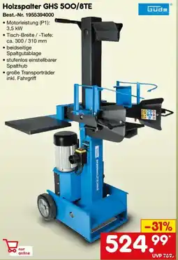 Netto Marken-Discount Güde Holzspalter GHS 500/8TE Angebot