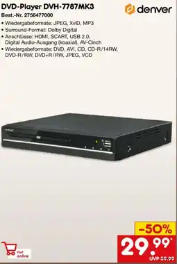 Netto Marken-Discount denver tigerbox DVD-Player DVH-7787MK3 Angebot
