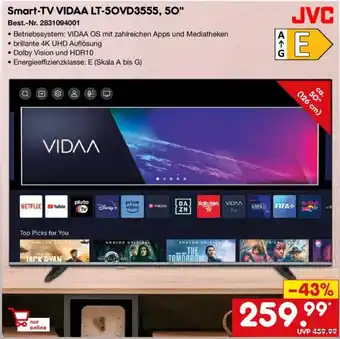 Netto Marken-Discount JVC Smart-TV VIDAA LT-50VD3555, 50" Angebot