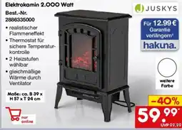 Netto Marken-Discount JUSKYS Elektrokamin 2.000 Watt Angebot