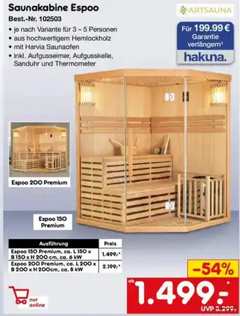 Netto Marken-Discount ARTSAUNA Saunakabine Espoo Angebot