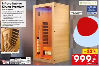 Netto Marken-Discount ARTSAUNA Infrarotkabine Kiruna Premium Angebot