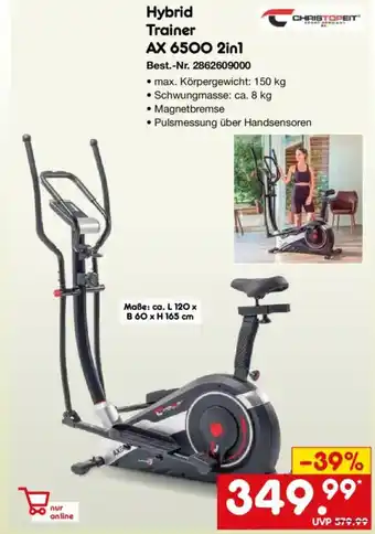 Netto Marken-Discount CHRISTOPEIT SPORT Hybrid Trainer AX 6500 2in1 Angebot
