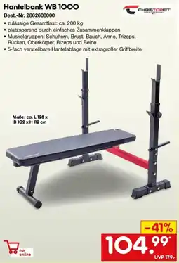 Netto Marken-Discount CHRISTOPEIT SPORT Hantelbank WB 1000 Angebot