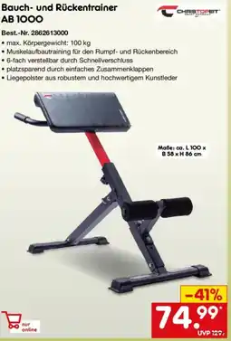 Netto Marken-Discount CHRISTOPEIT SPORT Bauch- und Rückentrainer AB 1000 Angebot