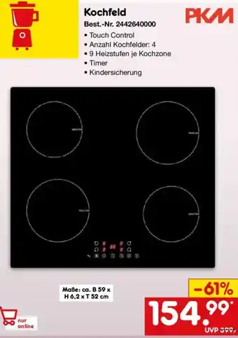 Netto Marken-Discount PKM Kochfeld Angebot