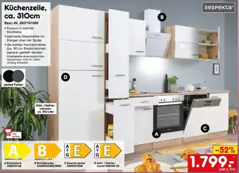 Netto Marken-Discount RESPEKTA Küchenzeile, ca. 310cm Angebot
