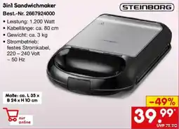 Netto Marken-Discount STEINBORG 3in1 Sandwichmaker Angebot
