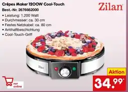 Netto Marken-Discount Zilan Crêpes Maker 1200W Cool-Touch Angebot