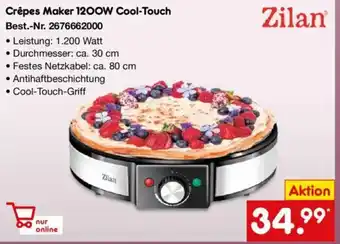 Netto Marken-Discount Zilan Crêpes Maker 1200W Cool-Touch Angebot