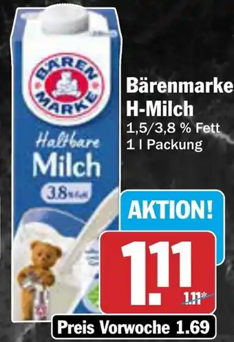 AEZ Bärenmarke H-Milch Angebot