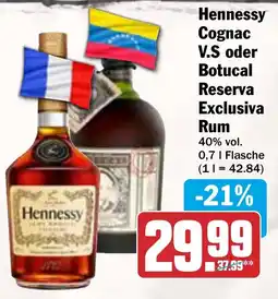 AEZ Hennessy Cognac Hennessy V.S oder Botucal Reserva Exclusiva Rum Angebot