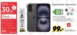 MEDIMAX Apple iPhone 16 (128GB) + Vodafone Smart Lite 30GB Angebot