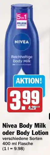 AEZ Nivea Body Milk oder Body Lotion Angebot