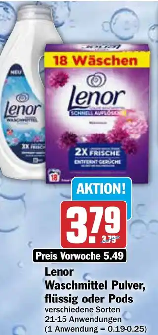 AEZ Lenor Waschmittel Pulver, flüssig oder Pods Angebot