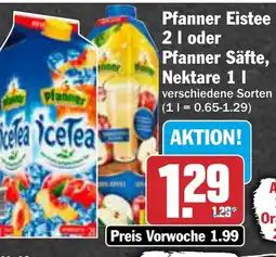 AEZ Pfanner Eistee oder Pfanner Säfte, Nektare Angebot