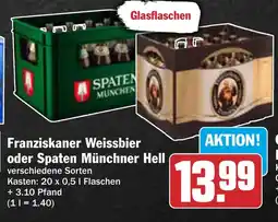 AEZ Franziskaner Weissbier oder Spaten Münchner Hell Angebot