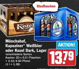 AEZ Mönchshof, Kapuziner Weißbier oder Kozel Dark, Lager Angebot