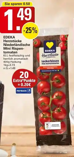 WEZ EDEKA Herzstücke Niederländische Mini Rispentomaten Angebot