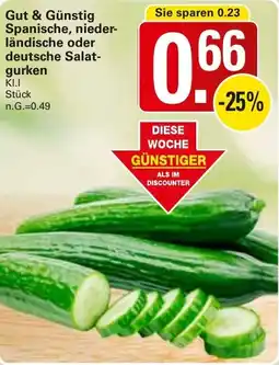 WEZ Gut & Günstig Spanische, niederländische oder deutsche Salatgurken Angebot