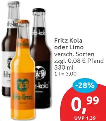 Budni Fritz Kola oder Limo Angebot
