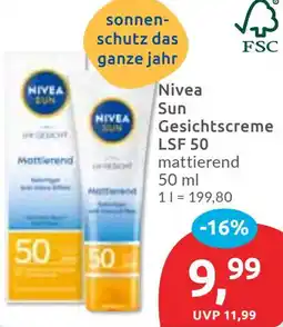 Budni Nivea Sun Gesichtscreme LSF 50 Angebot