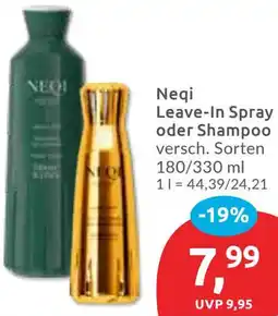 Budni Neqi Leave-In Spray oder Shampoo Angebot