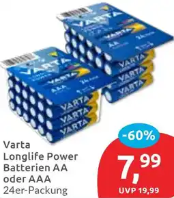 Budni Varta Longlife Power Batterien AA oder AAA Angebot