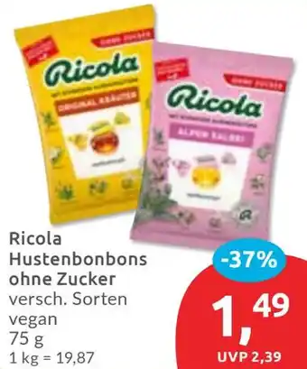 Budni Ricola Hustenbonbons ohne Zucker Angebot