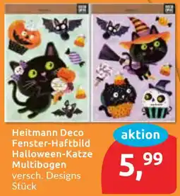 Budni Heitmann Deco Fenster-Haftbild Halloween-Katze Multibogen Angebot
