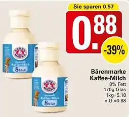 WEZ Bärenmarke Kaffee-Milch Angebot
