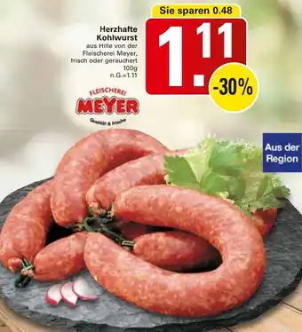 WEZ MEYER Herzhafte Kohlwurst Angebot