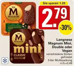 WEZ Langnese Magnum Mini, Double oder Vegan Angebot