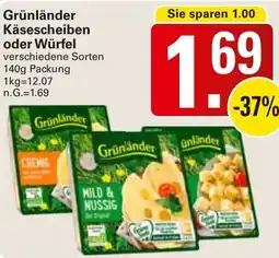 WEZ Grünländer Käsescheiben oder Würfel Angebot