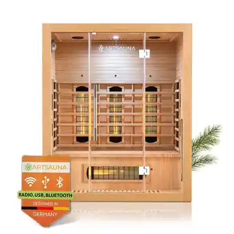 Netto Marken-Discount Artsauna Infrarotkabine Kiruna160 Dual Technologie – 6 Vollspektrumstrahler & 3 Flächenstrahler Angebot