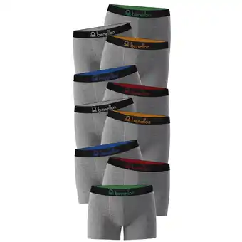 Netto Marken-Discount Benetton 10er Pack Boxershorts / grau-melé / Größe L Angebot