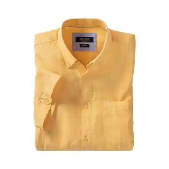 Netto Marken-Discount Franco Bettoni Herren Leinen-Baumwollhemd / sonnengelb / Größe 43/44 Angebot