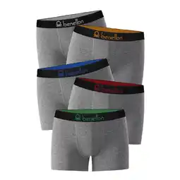 Netto Marken-Discount Benetton 5er Pack Boxershorts / grau-melé / Größe XXL Angebot