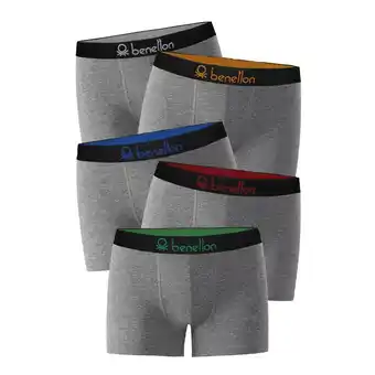 Netto Marken-Discount Benetton 5er Pack Boxershorts / grau-melé / Größe XXL Angebot